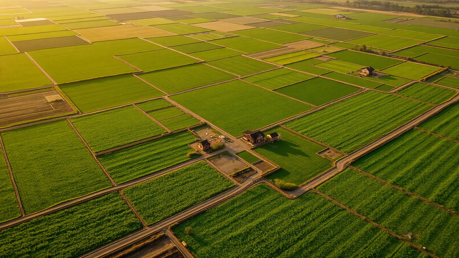 Aerial view of Indian farmland